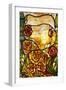 A Leaded Favrile Glass "Peony" Window Screen-Tiffany Studios-Framed Giclee Print