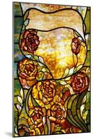 A Leaded Favrile Glass "Peony" Window Screen-Tiffany Studios-Mounted Giclee Print