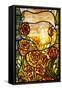 A Leaded Favrile Glass "Peony" Window Screen-Tiffany Studios-Framed Stretched Canvas