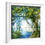 A Leaded Glass Landscape Window, 1916-Tiffany Studios-Framed Giclee Print