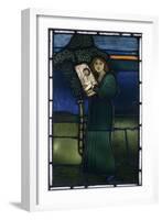 A Leaded Glass Panel Depicting a Full-Length Female Figure Playing a Stringed Instrument, 1891-David Gauld-Framed Giclee Print