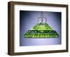 A Leaded Glass Turtleback Tile and Bronze Chandelier-null-Framed Giclee Print