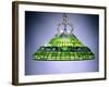 A Leaded Glass Turtleback Tile and Bronze Chandelier-null-Framed Giclee Print