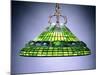 A Leaded Glass Turtleback Tile and Bronze Chandelier-null-Mounted Giclee Print