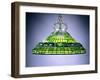 A Leaded Glass Turtleback Tile and Bronze Chandelier-null-Framed Giclee Print