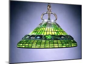 A Leaded Glass Turtleback Tile and Bronze Chandelier-null-Mounted Giclee Print