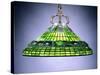 A Leaded Glass Turtleback Tile and Bronze Chandelier-null-Stretched Canvas