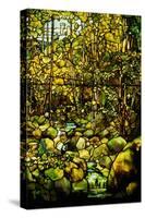 A Leaded Glass Window of a Woodland Scene-Tiffany Studios-Stretched Canvas