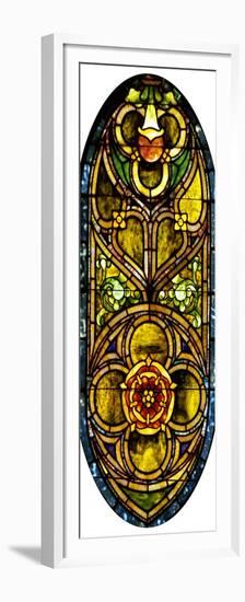 A Leaded Glass Window of Geometric Design-Tiffany Studios-Framed Premium Giclee Print
