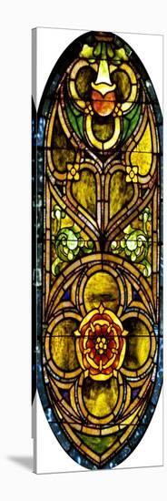 A Leaded Glass Window of Geometric Design-Tiffany Studios-Stretched Canvas