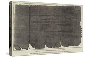 A Leaf of Mr Shapira's Supposed Manuscript of Deuteronomy, at the British Museum-null-Stretched Canvas