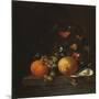 A Lemon, an Orange, Grapes, an Oyster, and a Glass of Wine on a Ledge-Canaletto-Mounted Giclee Print