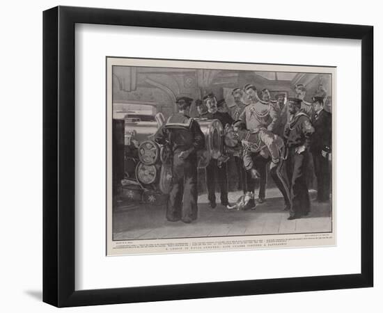 A Lesson in Naval Gunnery, Life Guards Visiting a Battleship-William Small-Framed Giclee Print