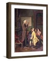 A Lesson with Abbe Charles Michel de L'Epee after a Painting by F. Peyson-N. Ginouvier-Framed Giclee Print