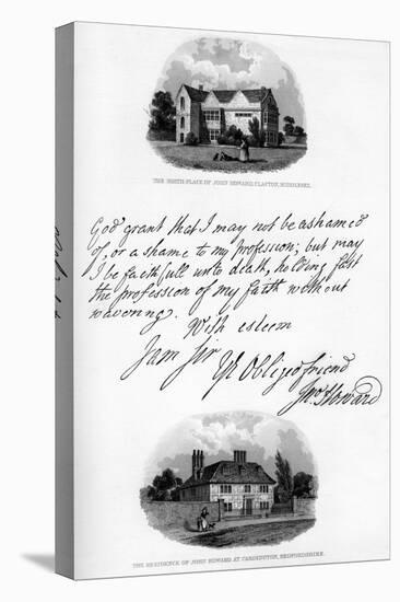 A Letter by John Howard, and a View of His Residence at Cardington, Mid-Late 18th Century-John Howard-Stretched Canvas