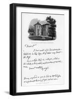 A Letter from Edward Young, and a View of His Residence at Welwyn, Hertfordshire, 1740s-Edward Young-Framed Giclee Print