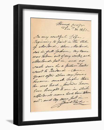 A letter from James Ward, 1851 (1904)-James Ward-Framed Giclee Print