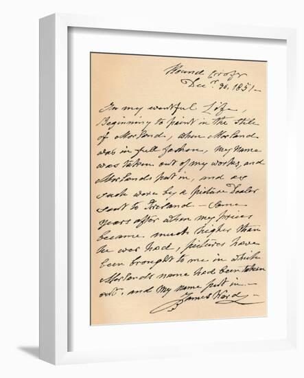 A letter from James Ward, 1851 (1904)-James Ward-Framed Giclee Print