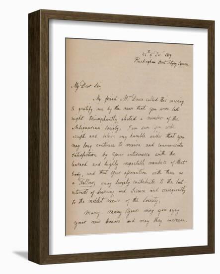 A letter from John Flaxman, 24 December 1819 (1904)-John Flaxman-Framed Giclee Print