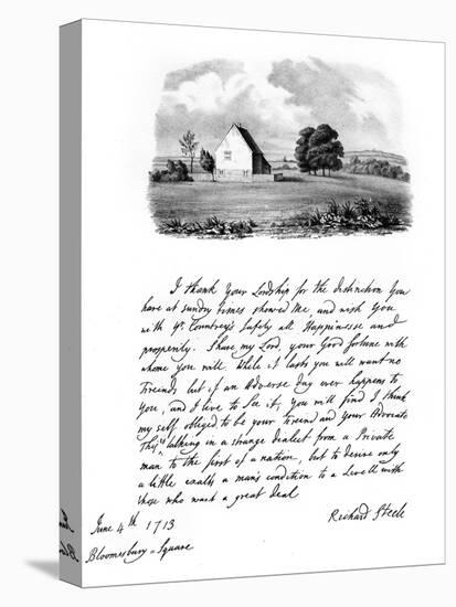 A Letter from Sir Richard Steele, and a View of His Cottage at Haverstock Hill, 1713-Richard Steele-Stretched Canvas