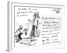 A Letter from Thomas Henry Huxley to Charles Darwin, with a Sketch of Darwin as a Bishop or Saint-Thomas Henry Huxley-Framed Giclee Print