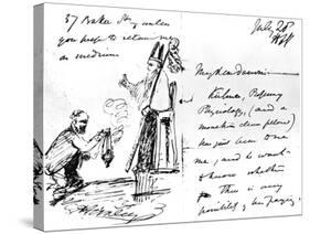 A Letter from Thomas Henry Huxley to Charles Darwin, with a Sketch of Darwin as a Bishop or Saint-Thomas Henry Huxley-Stretched Canvas