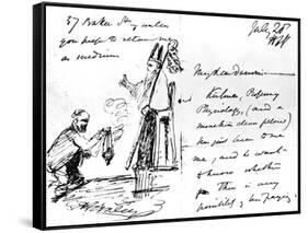 A Letter from Thomas Henry Huxley to Charles Darwin, with a Sketch of Darwin as a Bishop or Saint-Thomas Henry Huxley-Framed Stretched Canvas