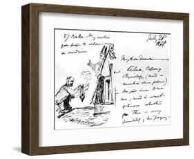 A Letter from Thomas Henry Huxley to Charles Darwin, with a Sketch of Darwin as a Bishop or Saint-Thomas Henry Huxley-Framed Giclee Print