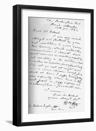 A letter from William Etty, 17 January 1844 (1904)-William Etty-Framed Giclee Print