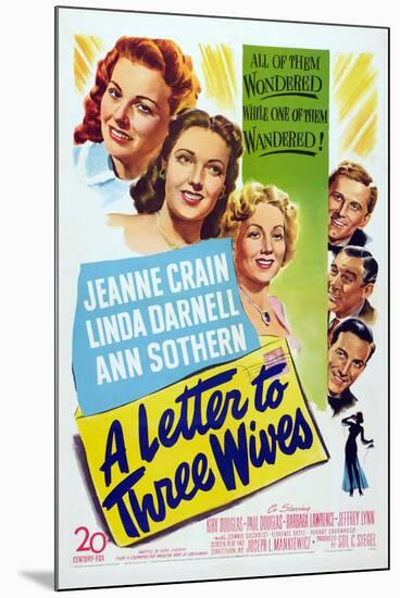 A Letter to Three Wives-null-Mounted Poster