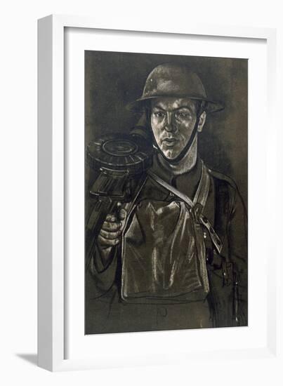 A Lewis Gunner of a Yorkshire Regiment, from British Artists at the Front, Continuation of the…-Eric Henri Kennington-Framed Giclee Print