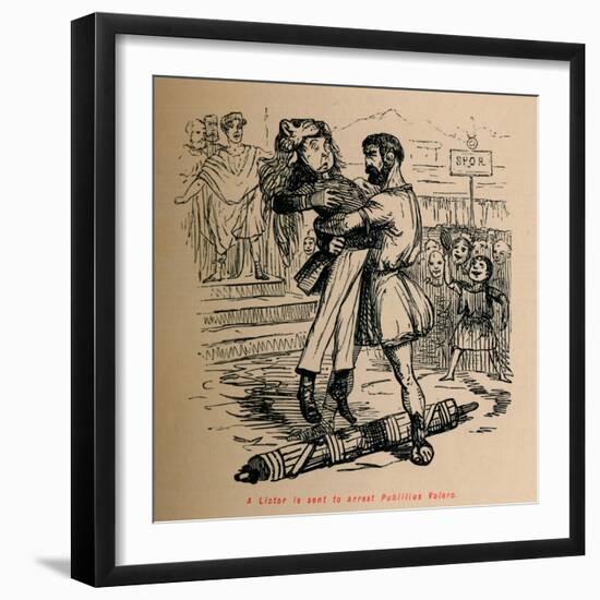 'A Lictor is sent to arrest Publilius Volero', 1852-John Leech-Framed Giclee Print