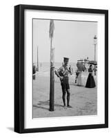 A Life Guard, Brighton Beach, N.Y.-null-Framed Photo