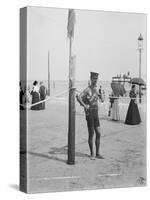 A Life Guard, Brighton Beach, N.Y.-null-Stretched Canvas