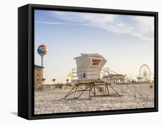 A Lifeguard Station in the Early Morning on Pensacola Beach, Florida.-Colin D Young-Framed Stretched Canvas