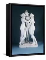 A Lifesize White Marble Group of the Three Graces, After Canova, 19th Century-null-Framed Stretched Canvas