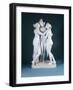 A Lifesize White Marble Group of the Three Graces, After Canova, 19th Century-null-Framed Giclee Print