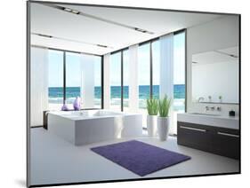 A Light Bathroom Interior with Jacuzzi-PlusONE-Mounted Photographic Print