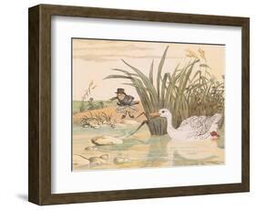 A Lily White Duck Gobbled Him Up-Randolph Caldecott-Framed Giclee Print