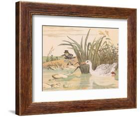 A Lily White Duck Gobbled Him Up-Randolph Caldecott-Framed Giclee Print