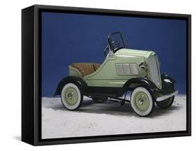 A Lincoln Continental Pedal Car, Finished with Chrome, Lime and Forest Green Paint, Circa 1935-null-Framed Stretched Canvas