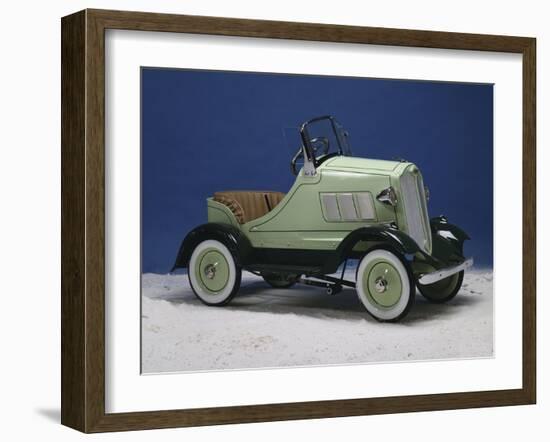 A Lincoln Continental Pedal Car, Finished with Chrome, Lime and Forest Green Paint, Circa 1935-null-Framed Giclee Print