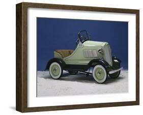 A Lincoln Continental Pedal Car, Finished with Chrome, Lime and Forest Green Paint, Circa 1935-null-Framed Giclee Print