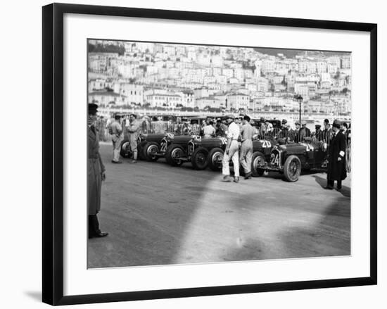 A Line of Alfa Romeos at the Monaco Grand Prix, 1934-null-Framed Photographic Print