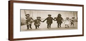 A Line of Well-Dressed Children Running in Hyde Park, from 'Wonderful London', Published 1926-27-English Photographer-Framed Giclee Print