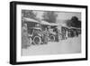 A Line of Women Ambulance Drivers with their Vehicles-null-Framed Art Print