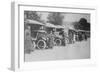 A Line of Women Ambulance Drivers with their Vehicles-null-Framed Art Print