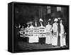 A Line of Women Rally for Women's Suffrage-null-Framed Stretched Canvas