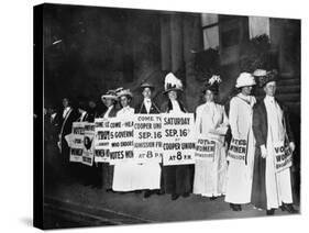 A Line of Women Rally for Women's Suffrage-null-Stretched Canvas