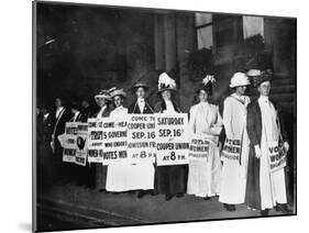 A Line of Women Rally for Women's Suffrage-null-Mounted Premium Photographic Print